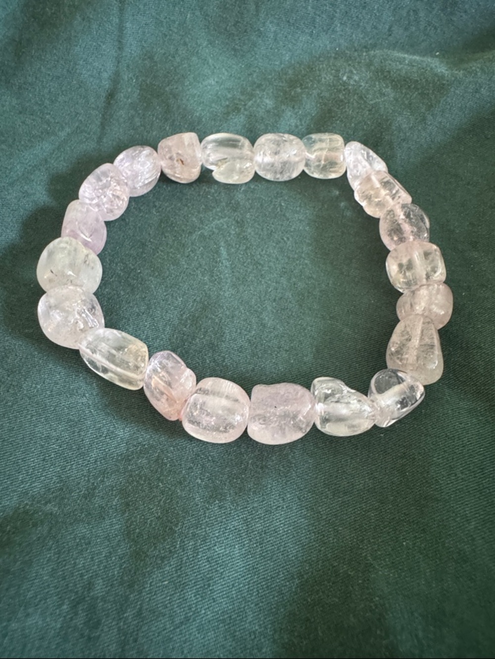 Clear Rose Quartz Beaded Stretch Bracelet - Brand Unspecified